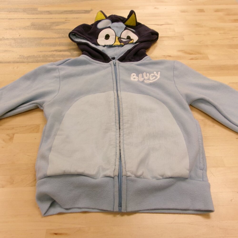 Mad Engine Bluey 3D Ears Full-Zip Cosplay Character Hoodie Sweatshirt Kids XS